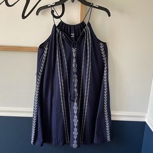 Merona Sundress Navy and White Tassels Siz…